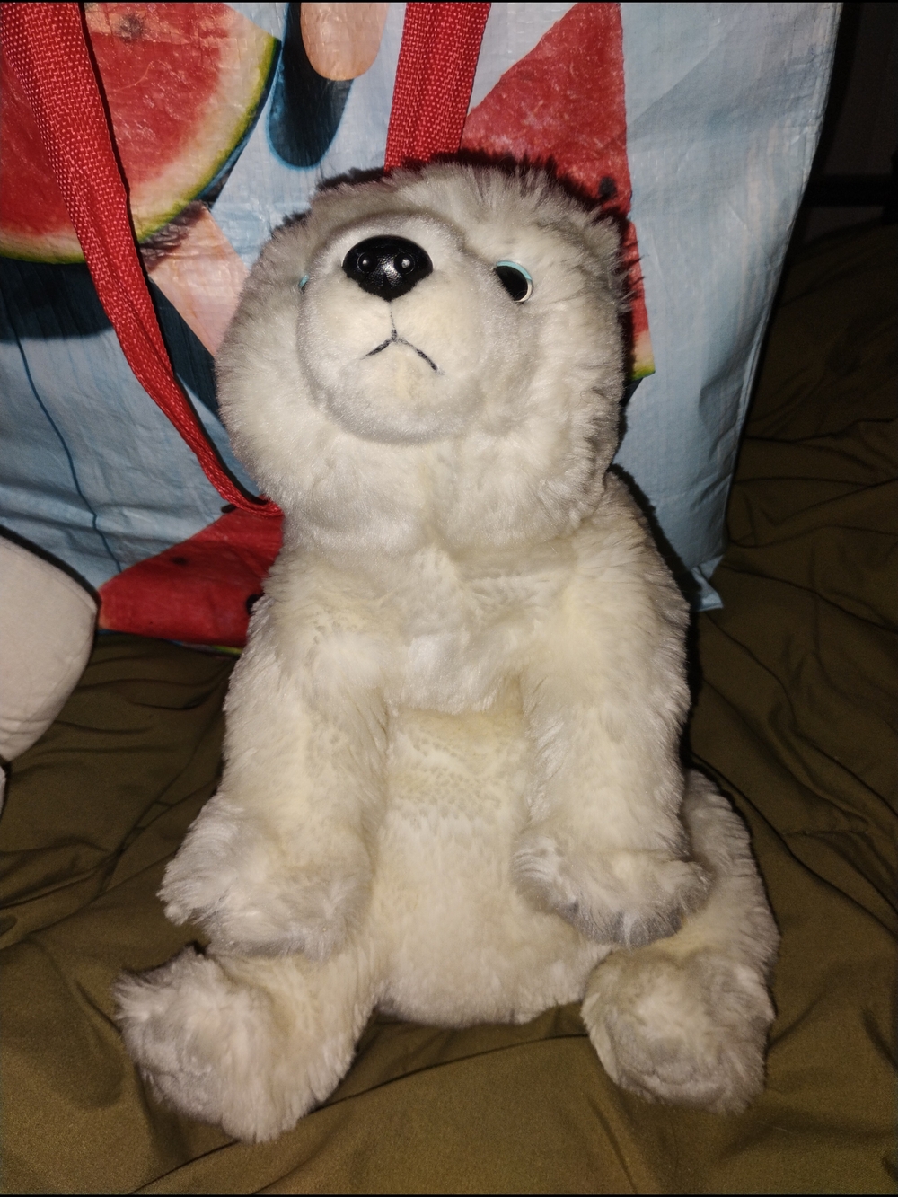 2000's Ty Cream and Gray Plush Polar Bear Stuffed Animal